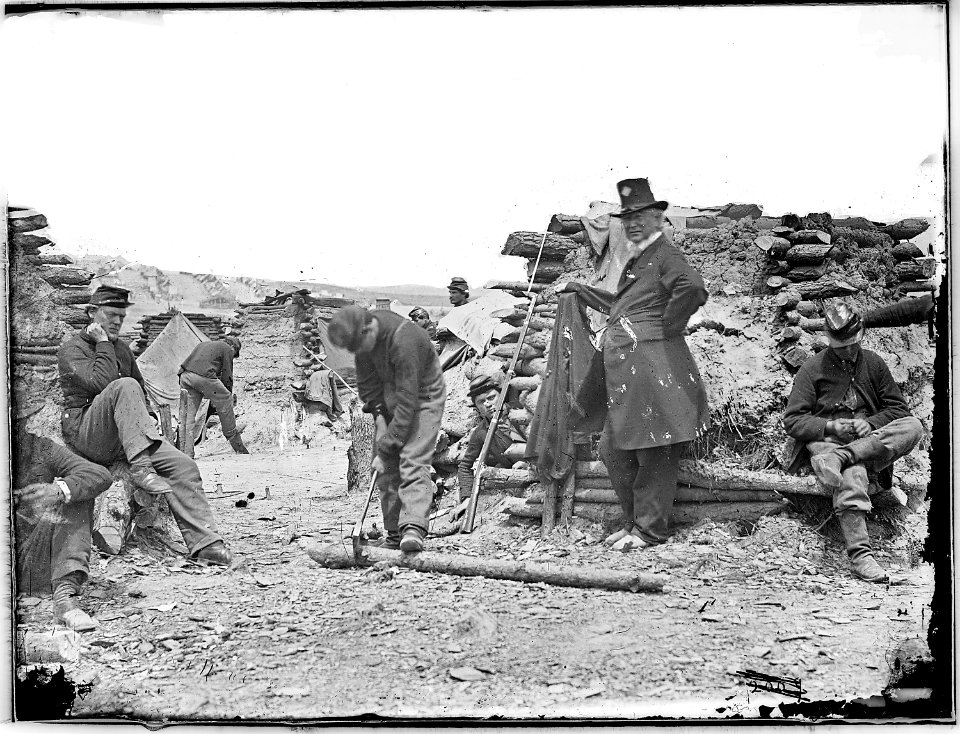 Camp scene, winter quarters (4166255847)