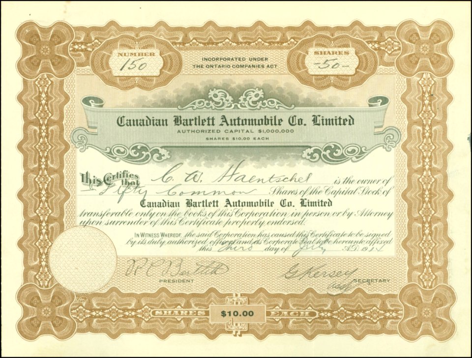 Canadian Bartlett Automobile Co. Ltd. 1914 photo
