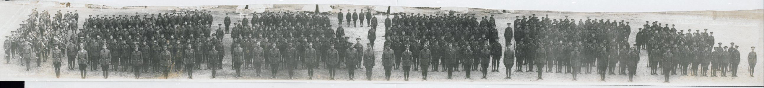 Canadian Expeditionary Force, 142nd O.S. Battalion, Camp Borden, August 30, 1916. No. 595 (HS85-10-32563) original