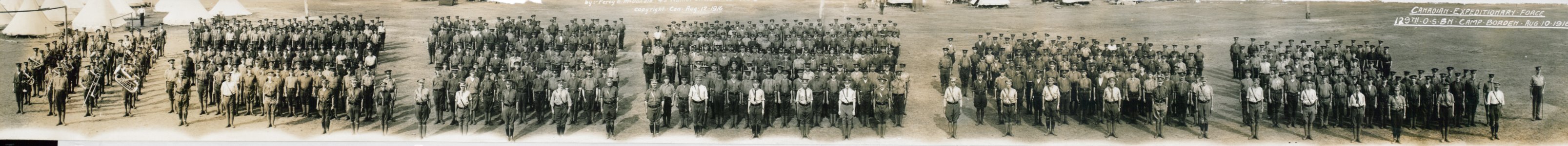 Canadian Expeditionary Force, 129th O.S. Battalion, Camp Borden, August 10, 1916 (HS85-10-32559) photo