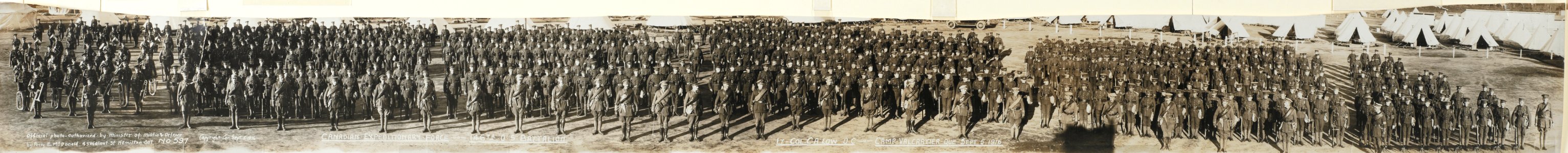 Canadian Expeditionary Force, 146th O.S. Battalion, Camp Valcartier, Sept. 5, 1917. Lt.-Col. C.A. Low, OC No. 597 (HS85-10-32562) photo