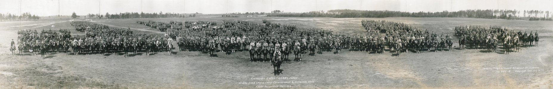 Canadian Expeditionary Force. Lt. Col. J.N.S. Leslie; Camp Commandant and Divisional Artillery, Camp Petawawa, July, 1917 (HS85-10-33231)