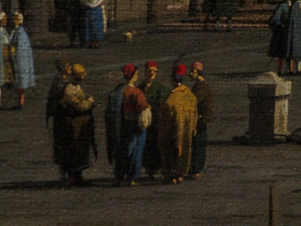 Canaletto, il molo verso la riva degli schiavoni con la colonna di san marco, détail