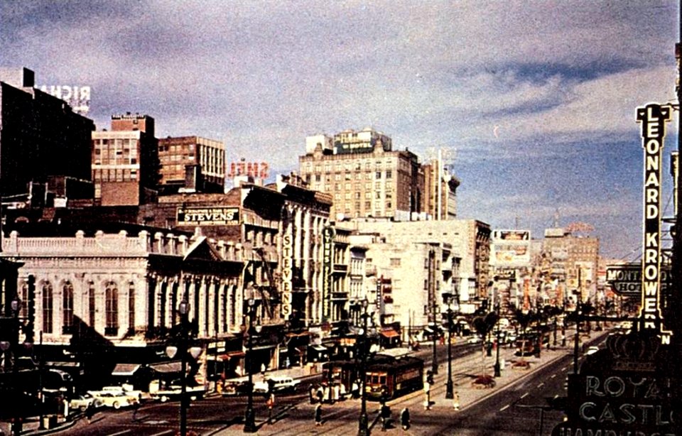 Canal Street, New Orleans, Louisiana (USA), circa in November 1966