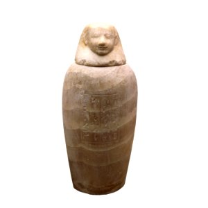 Canopic jar of Uahibre with human head plug-MAHG 022006-IMG 1802-white