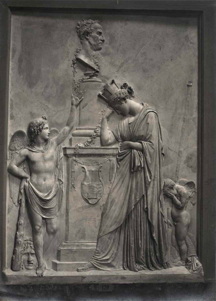 Canova - Erma con testa di Vittorio Alfieri, Allegoria dell'Italia piangente, Genio funebre, Putto
