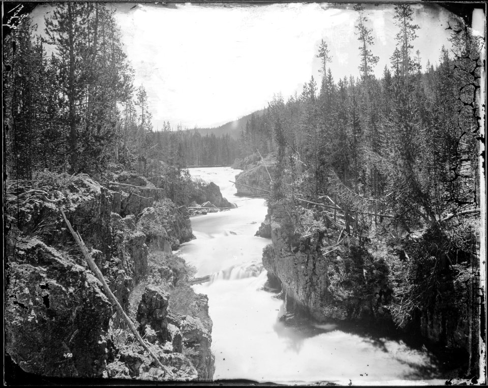 Canyon of the Upper Madison, between Gibbon Fork and the Fire Hole River, Yellowstone. - NARA - 516834