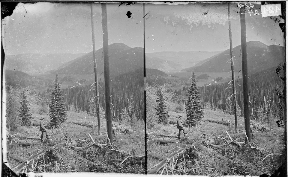 CANYON, VALLEY OF THE CONEJOS RIVER, LOOKING SOUTH FROM VICINITY OF LOST LAKES, COLORADO - NARA - 524059