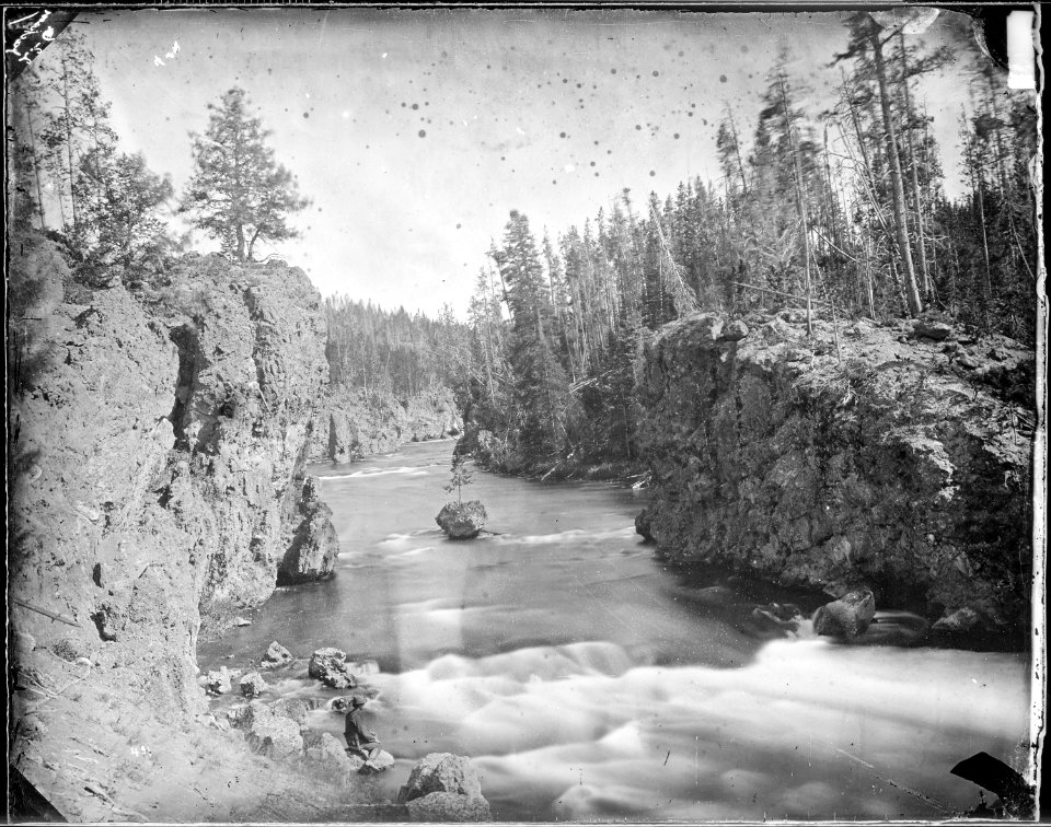 Canyon of the Upper Madison, between Gibbon Fork and the Fire Hole River, Yellowstone. - NARA - 516835