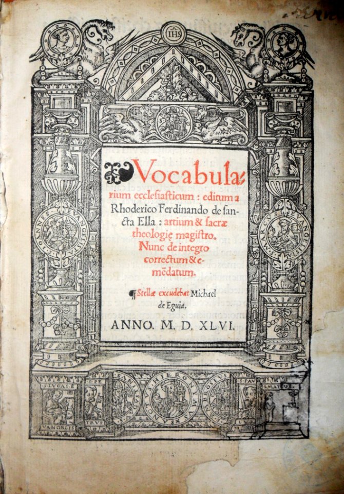 Cap. II. par Fdez. Santaella, Vocabularium ecclesiasticum (Eguía, 1546)-a