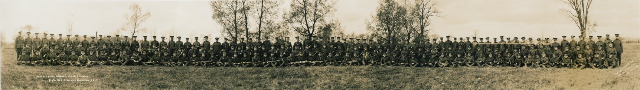 Capt. C.E. Carey, officers, NCO's and men, C Co., 64 Overseas Battalion, CEF (HS85-10-31303)