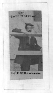 Capt. F.N. Bonneau, three-quarters length, standing, facing right; in prison at Fort Warren, Boston, Mass. LCCN2006690284