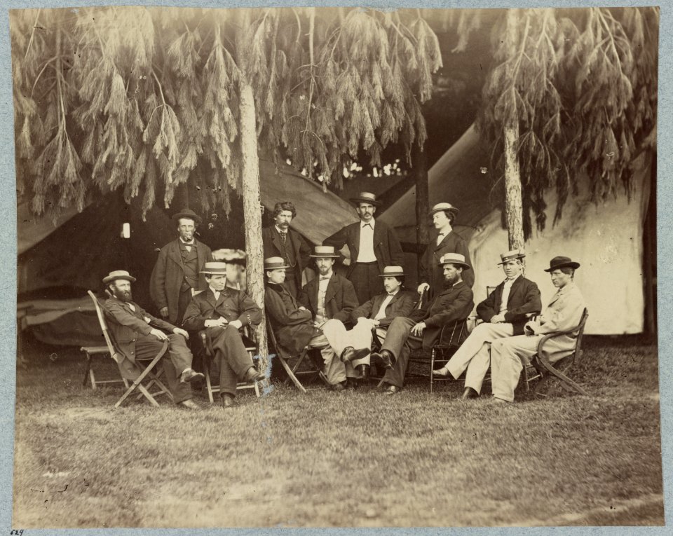 Capt. H. P. Clinton and clerks of Commissary Department Headquarters, Army of Potomac, August, 1864 LCCN2013647874