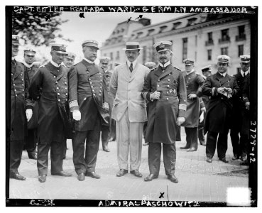 Capt. Ritter, Rear Adm. Ward, German Ambassador, Admiral Paschowitz LCCN2014693297