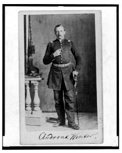 Captain Andreas Winter, Union officer in the 32nd Indiana Regiment, full-length portrait, standing, facing front) - T.M. Schleier's Cartes de Visite Photograph Gallery, Nashville, Tenn LCCN2003673395