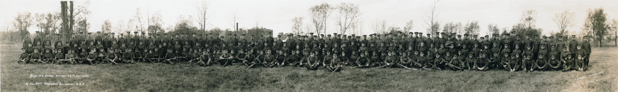 Capt. W.E. Forbes, officers, NCO's and men, A Co., 64 Overseas Battalion, CEF (HS85-10-31304) photo