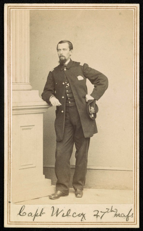 Captain Edward K. Wilcox of 10th Massachusetts Infantry Regiment and Co. I, 27th Massachusetts Infantry Regiment in uniform) - J.C. Spooner, Photographic & Ambrotype Picture Palace, Foots LCCN2016649638