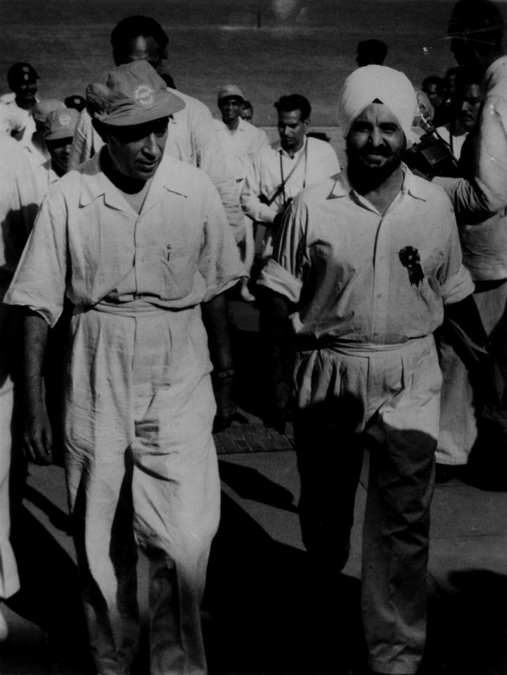 Captain Anant Singh with Prime Minister Jawaharlal Nehru of India
