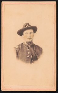 Captain Allen Banks of Co. H, 1st New York Veteran Cavalry Regiment in uniform) - C.A. Wade, photographer, Business Row, Parkersburgh, West Va LCCN2016646144