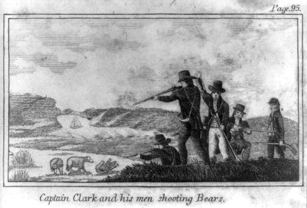 Captain Clark and his men shooting bears LCCN2001699664