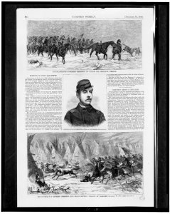 Captain Louis M. Hamilton - photo by Slee Brothers, Poughkeepsie ; General Custer's command marching to attack the Cheyenne village ; The Seventh U.S. Cavalry charging into Black Kettle's LCCN96521161