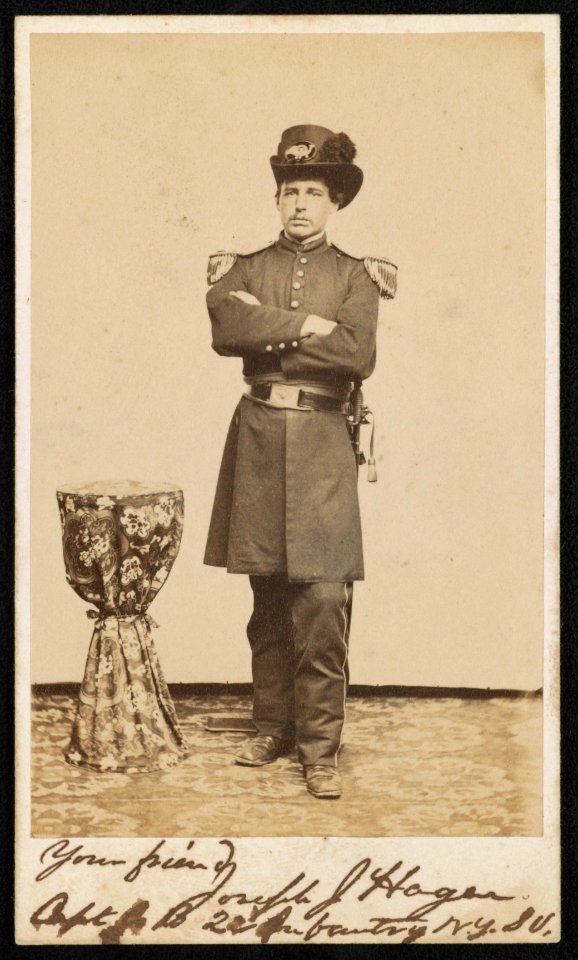 Captain Joseph J. Hagen of Co. E and Co. B, 2nd New York Infantry Regiment in uniform) - Union Photographic Gallery, Camp Butler, Newport News, Va. ; H.P. Ross, South Groton, Mass. ; J. LCCN2016651696