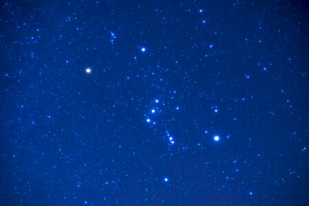 Constellation blue stars blue night