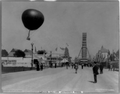 Captive balloon and Ferris wheel, World's Columbian Exposition, Chicago LCCN99400269