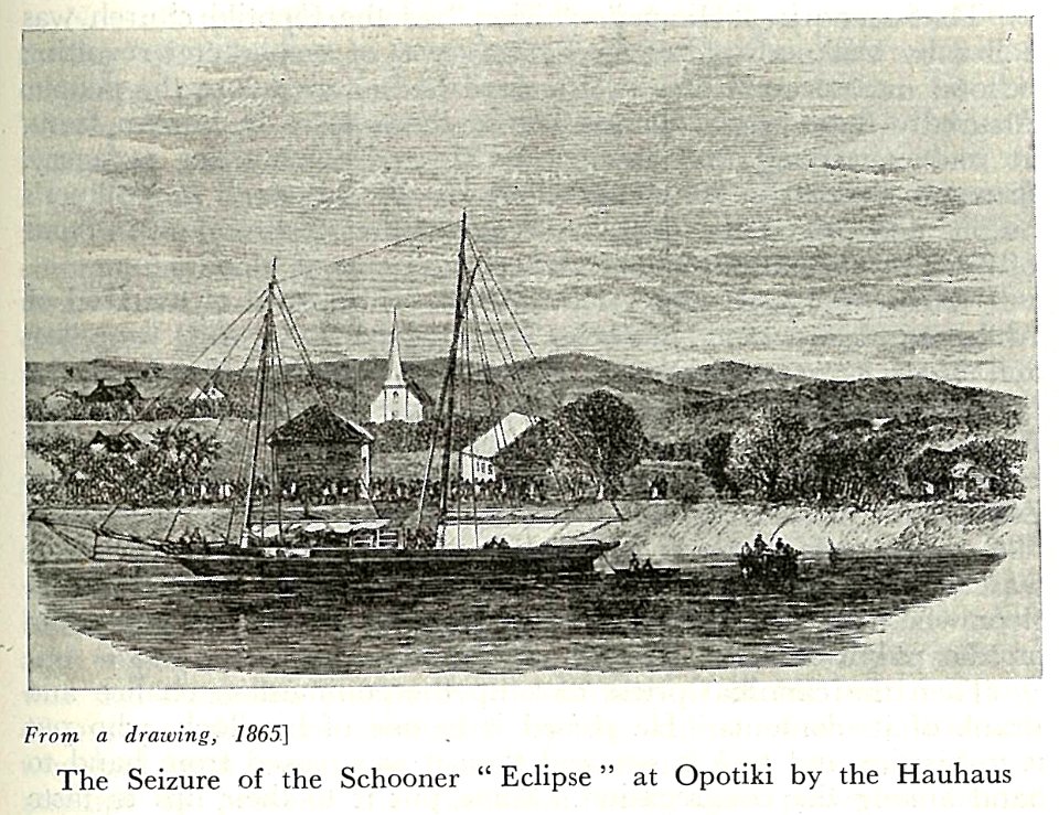 Capture of the schooner eclipse at opotiki by the hauhaus