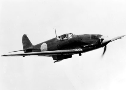 Captured Kawasaki Ki-61 in flight near NAS Patuxent River in 1945