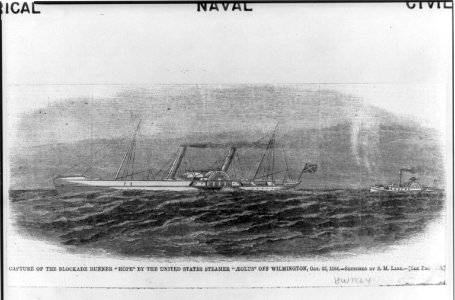 Capture of the blockade runner HOPE by the United States steamer AEOLUS off Wilmington, Oct. 22, 1864 LCCN2004667763