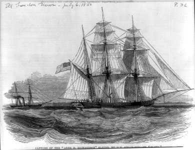 Capture of the ANN D. RICHARDSON slaver (flying U.S. flag) by H.M. Steam-frigate PLUTO LCCN2007683129