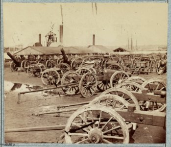 Captured Confederate artillery on docks at Rocketts LCCN2014645785