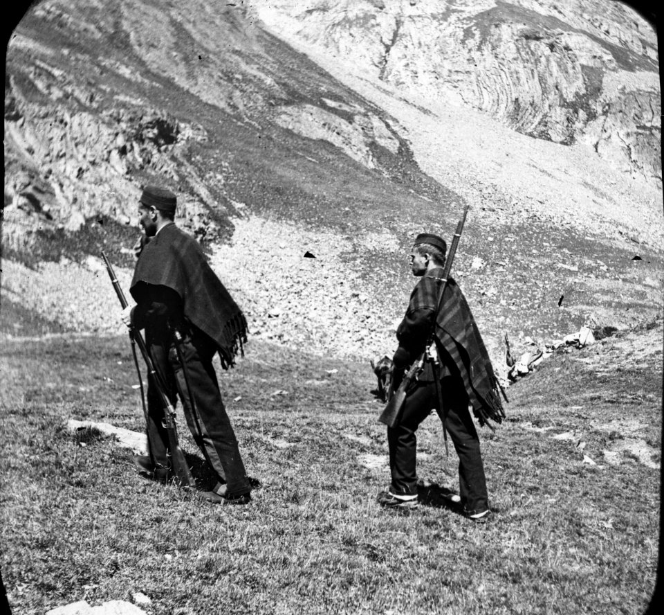 Carabiniers au port de Vénasque, Luchon, 12 août 1892
