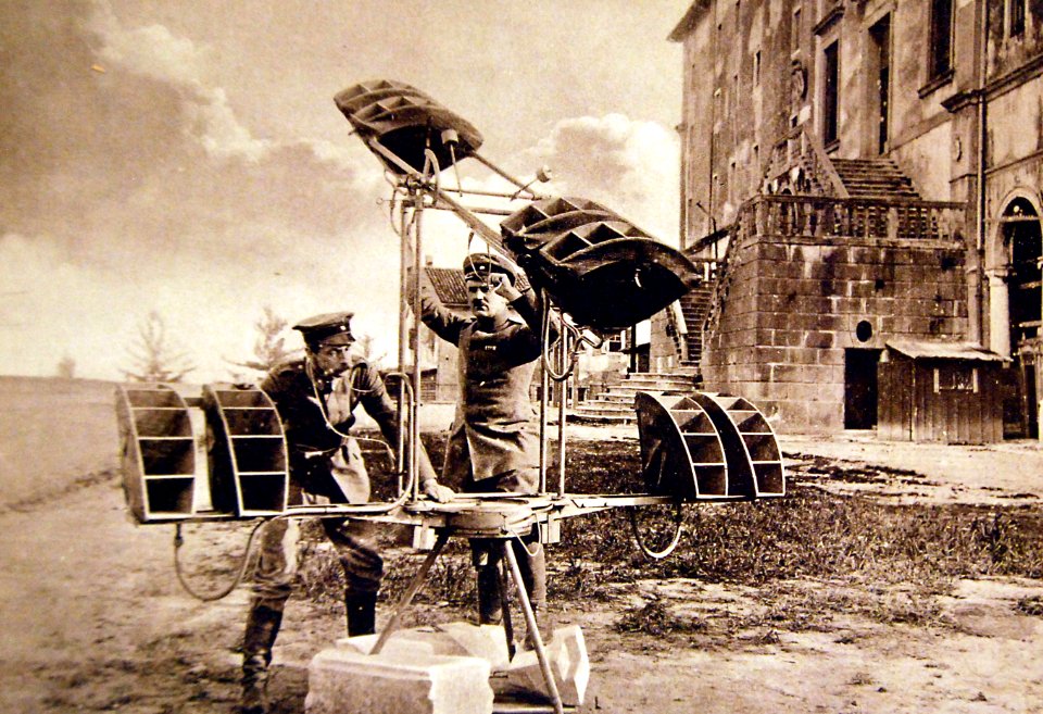Captured French apparatus used these to detect airplanes, WWI (29414820355)
