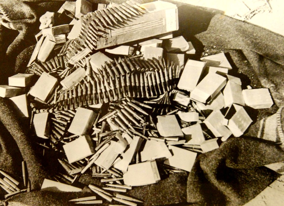 Captured enemy ammunition from a British raid in the Western desert, North African Campaign, WWII (37054662276)
