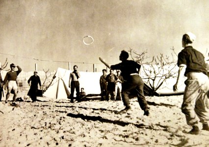 Captured German submarine crew at recreation in Libya, North African Campaign, WWII (37054663366)