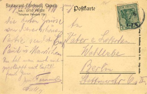 Caputh, Brandenburg - Stadtansicht (back) (Zeno Ansichtskarten)
