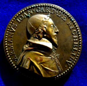 Cardinal Richelieu Bronze Medal 1631 by Warin. Obverse