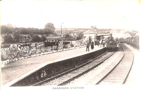Cardigan railway station (postcard)