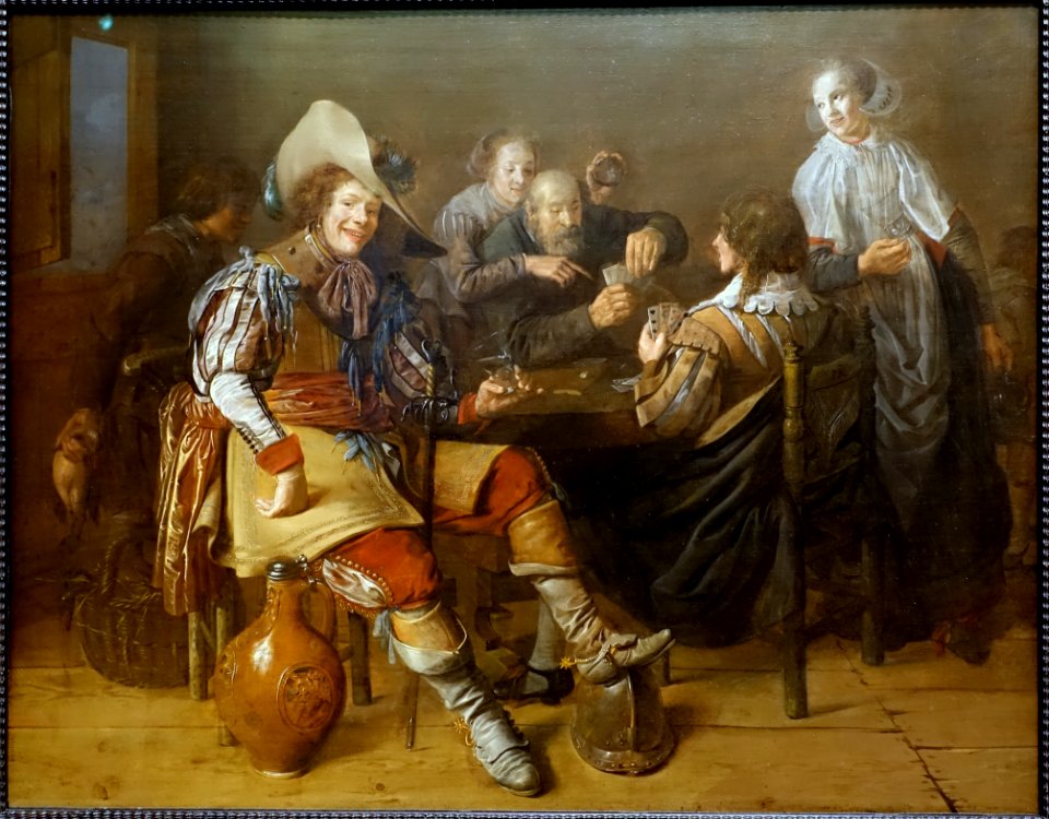 Cardplayers by Jan Miense Molenaer, c. 1635, oil on panel - Currier Museum of Art - Manchester, NH - DSC07268
