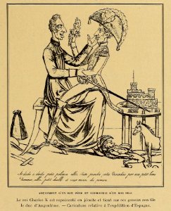 Caricature Charles X et Louis Antoine d'Artois