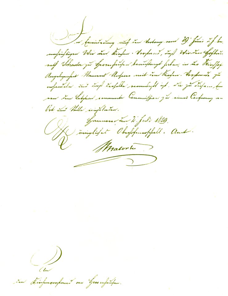 Carl Ernst von Malortie Oberhofmarschallamt Brief an den Kirchenvorstand von Herrenhausen Hofbaurat Georg Heinrich Schuster Herrenhäuser Friedhof 2. Juli 1859