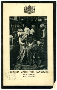 Carl Jagerspacher Gmunden PC 1904 Marie von Sachsen-Altenburg alleine, Bildseite Königin von Hannover, mit Signatur, in Gmunden 1907 mit Trauerrand bedruckt