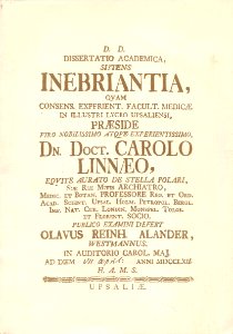 Carl Linnaeus - Inebriantia