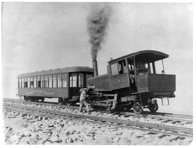 Cog wheel train on Summit of Pike's Peak, Manitou & Pike's Peak Railway LCCN2005691574