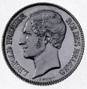 Coin BE 0.50F Leopold I naked head obv 15