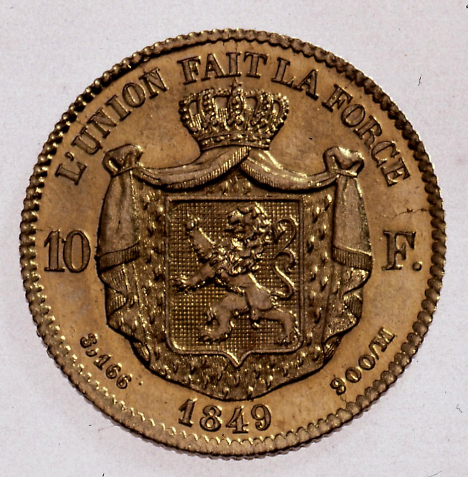 Coin BE 10F Leopold I rev 11
