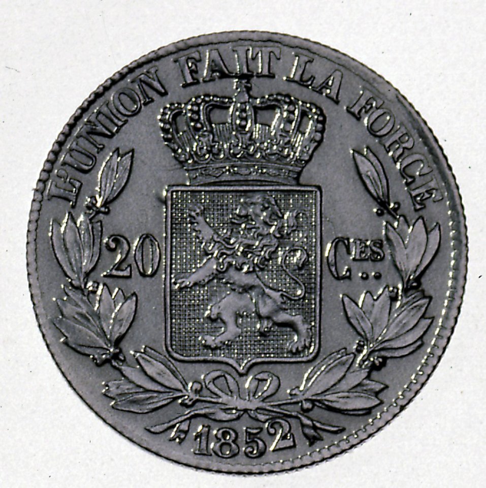 Coin BE 20c Leopold I rev 17