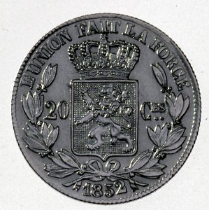 Coin BE 20c Leopold I rev 17